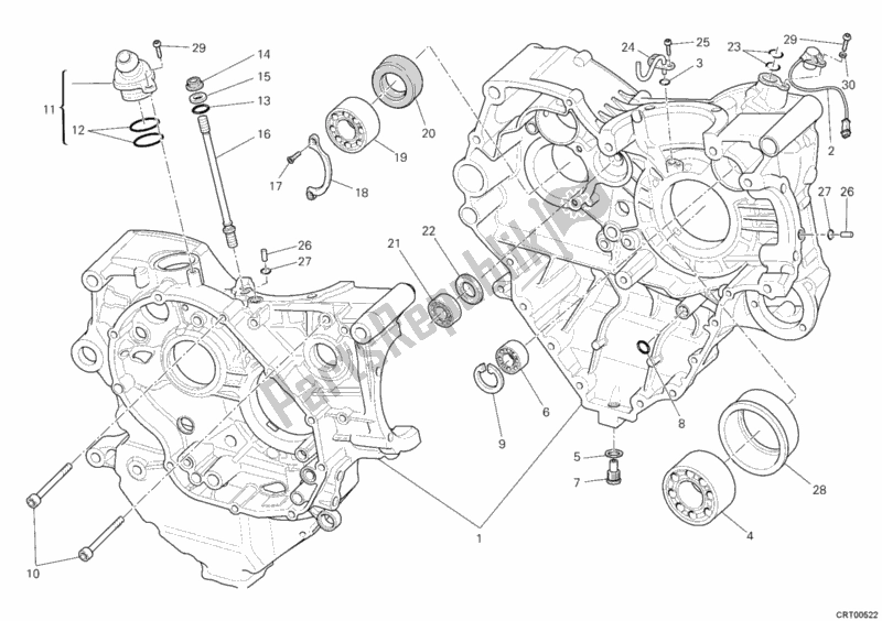 Todas as partes de Bloco Do Motor do Ducati Streetfighter S 1100 2011